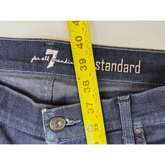 7 For All Mankind Size 33X29 Mens Standard Straight Blue Denim 5 Pocket Jeans - Picture 8 of 11